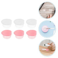 ETEREAUTY 6pcs Silicone Lip Brush Anti-Lost Covers Brush Brush Cover