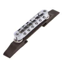 ปรับ Chrome Rosewood Bridge Roller Saddles สำหรับ Les Paul Jazz Guitar Parts &amp; Accessories