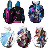 Jinx Hoodie JINN Harajuku Jacket Hip-Hop Arcane Sweatshirt League Of Legend Costume