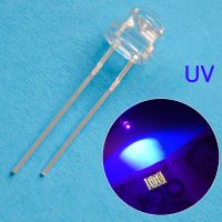 100ชิ้น5มม. หมวกฟาง Led ไดโอด3V UV สีม่วงน้ำใสสว่างสุดๆโคมไฟมุมกว้างไดโอดบรรยากาศใส่โดยตรง