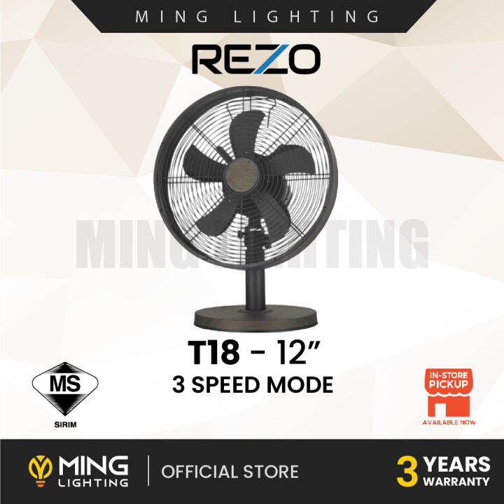 (Sirim) REZO Table Fan T18 Signature Model 12" Stand Fans AC Motor 5