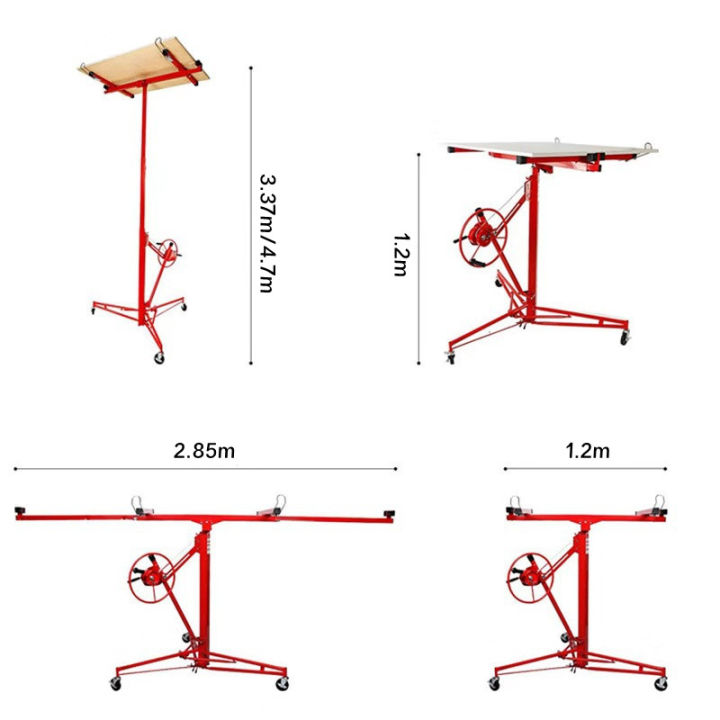 h-amp-a-ขายดี-เครื่องยกแผ่นฝ้า-ยิปซัมบอร์ด-ความสูง-3-35-เมตร-สามารถพับเก็บได้-11-ฟุต-3-35-เมตร