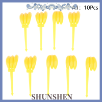 Shen ส้อมจิ้มผลไม้10ชิ้น20ชิ้น,ส้อมจิ้มผลไม้พลาสติกขนาดเล็กการ์ตูนสำหรับเด็กเค้กผลไม้อุปกรณ์ตกแต่งงานปาร์ตี้ข้าวกล่องกลางวัน