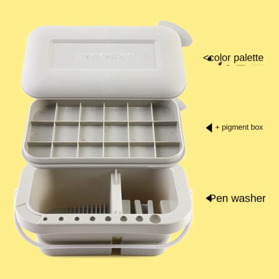 Cheap Oil Paint Palette Paint Brush Cleaner with Paint Pallet 16 Holes Paint  Brush Holder with Lid