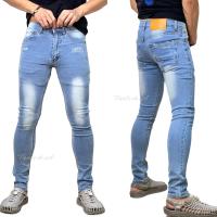 PANTS DE ART Skinny mens LW-9001 กางเกงยีนส์ขายาว ผ้ายืด ทรงเดฟชาย สีซีด SIZE 28-50 (เป้าซิป)