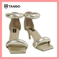 TANGO รองเท้าแฟชั่นสตรีรุ่น EMILY รองเท้าหนังแท้สีทองอ่อน ส้นสูง 2.5 นิ้ว มีซิปหลัง รัดข้อเท้า