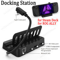 สำหรับ Steam Deck Dock Docking Station ฐานทีวีขาตั้ง USB C ถึง RJ45 Ethernet 4K 60HZ รองรับ HDMI PD Fast Charging สำหรับ ROG Ally