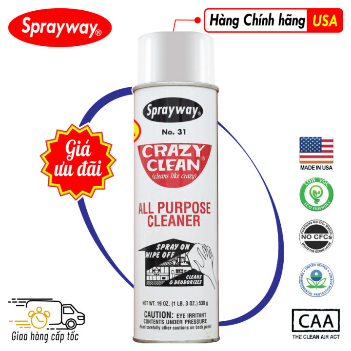 Sprayway SW030 Crazy Clean All Purpose Cleaner, 15 oz