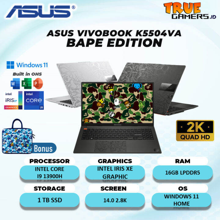 Laptop Asus Vivobook S15 Oled K5504va Bape Edition I9 13900h 16gb 1tb W11ohs 140 28k Lazada 9870