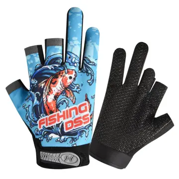 Men Fishing Gloves Women Two Finger Cut Male Touchscreen Angling