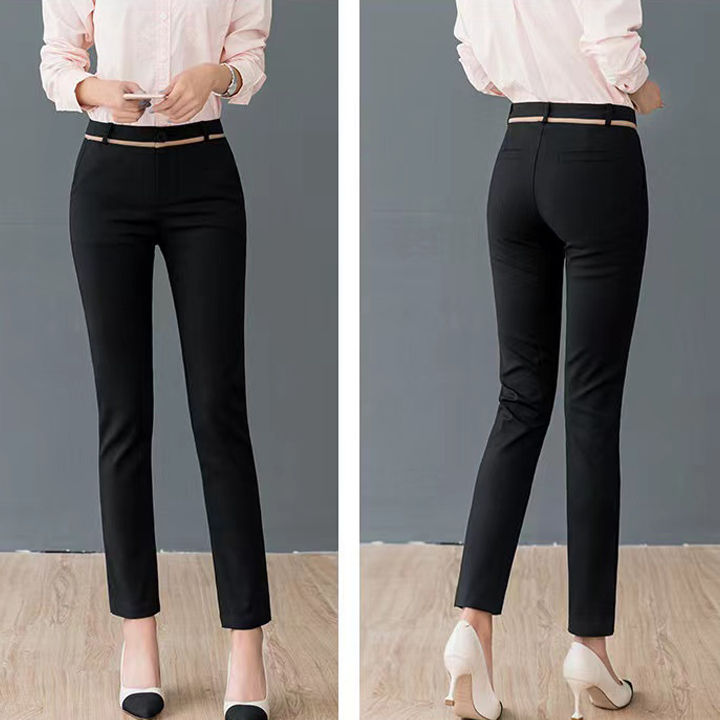 กางเกงใส่ทำงาน-กางเกงผ้าดีใส่สบาย-กางเกงแฟชั่น-กางเกงขายาว-กางเกงสีดำลำลอง-กางเกงใส่ทำงาน