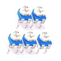 5PCS RM065 Variable Horizontal Adjustable Variable Trimmer Resistor Blue White 100-1MOhm Rm-065 Potentiometer Assortment Kit