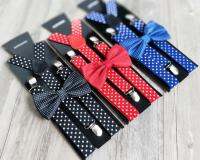 200sets/lot Adjustable kid Clip-On dot Braces and bowtie sets/Boys Girls Y-Back Suspender Child Elastic braces with bowtie Boys Clothing