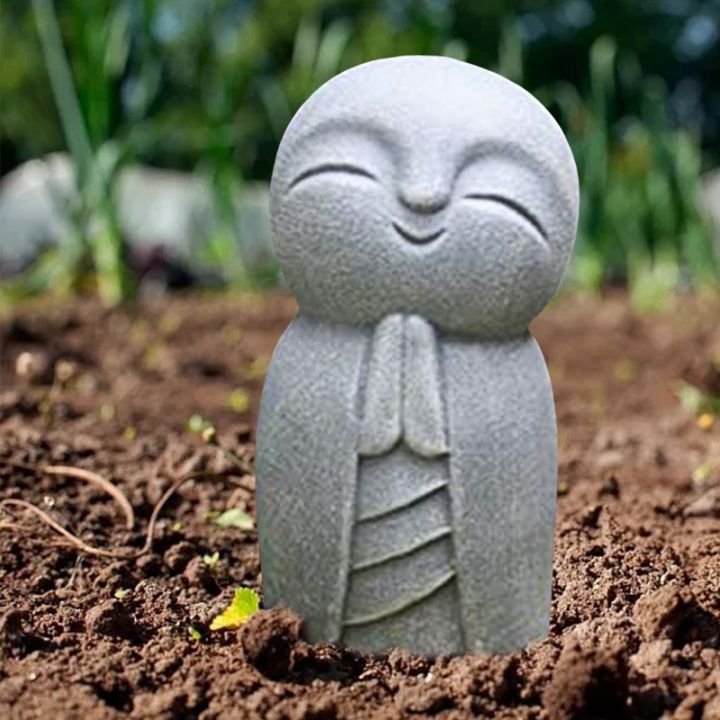 livingmall-พระพุทธรูปรูปปั้นน่ารัก-jizo-พระพุทธรูปประติมากรรม-figurines-สวนเครื่องประดับ-jizo-ตุ๊กตามีพระพุทธรูปญี่ปุ่นมินิรูปปั้นพระพุทธรูป