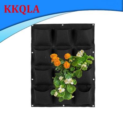 QKKQLA 12 Pockets Vertical Garden Planter Non-woven Fabrics Wall Hanging Planting Bags Black Decoration Accessories