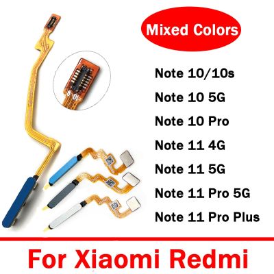 เซ็นเซอร์ลายนิ้วมือ 10 ชิ้น / ล็อตสําหรับ Xiaomi Redmi Note 11 4G Note 10 Pro Note 10 11 Pro Plus ปุ่มโฮม Frigerprint Flex Cable