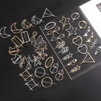 【CW】 42  Metal Hair Clip Fashion Round Barrette Barrettes Accessories Hairpins