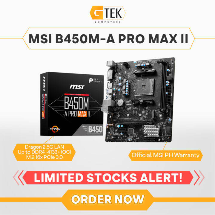 Msi B M A Pro Max Ii B Matx Am Amd Motherboard Lazada Ph