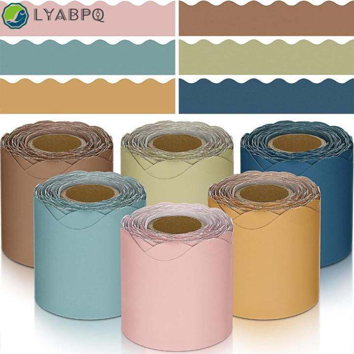 LYABPQ 60M Bulletin Board Border Cardboard 6 Rolls Wave Border ...