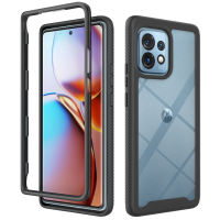 QVIZZ เคสสำหรับ Motorola X40 Moto ขอบใส40 Pro ขอบพิเศษ + (2023) กรอบเคสพีซีแบบหนาโทรศัพท์ซิลิโคนนิ่มขอบแข็งเกราะโปร่งใสกรอบกันกระแทก