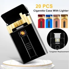 Creative Fun Split Cigarette Gun Lighter With 8pcs Thick Cigarette Case  Inflatable Windproof And Detachable