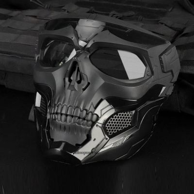 【LZ】❖◆◕  Skull Skeleton Motocicleta Goggles Capacetes crânio com lente rosto inteiro