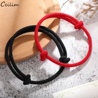 2pcs/set Lucky Red Rope Bracelet Women Men Handmade Adjustable Woven String Friendship Bracelets Couple Jewelry 2022 New Charms and Charm Bracelet