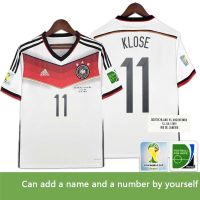 shot goods READY STOCK Retro version 2014 Germany home jersey kit S-2XL World Cup Final version 、 19 GOTZE 、 11 KLOSE 、 13 MULLER 、 18 KROOS、 21 REUS