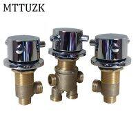 MTTUZK Sol ชุดก๊อก3ชิ้น,อ่างอาบน้ำทองเหลืองโครเมี่ยมฝักบัวอาบน้ำวาล์วควบคุมน้ำร้อนเย็นก๊อกอ่างอาบน้ำ