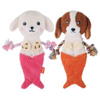 〖Love pets〗 Mermaid Shaped Plush Pet Toys For Small Large Dog Puppy Squeaky Chew Bite Resistant Toy Leaking Food Dogs Toys Pet Supplies