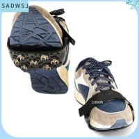 SADWSJ 1 Pair กิจกรรมกลางแจ้งกลางแจ้ง Crampons รองเท้าโอเวอร์ชูส์ ปีนเขากันลื่น กริปเปอร์น้ำแข็ง7ฟัน พื้นรองเท้ากันลื่นสำหรับเดินบนหิมะ กรงเล็บน้ำแข็งน้ำแข็ง