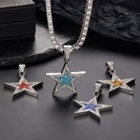 [COD] New Hip Hop Color Necklace Pendant Alloy Exquisite Fashion Star Exclusively