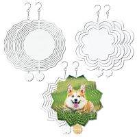 6 Pack Sublimation Wind Spinner Blanks Wind Spinners with Wave Lotus Flower Shape,Double Sided Garden Hanging Decor