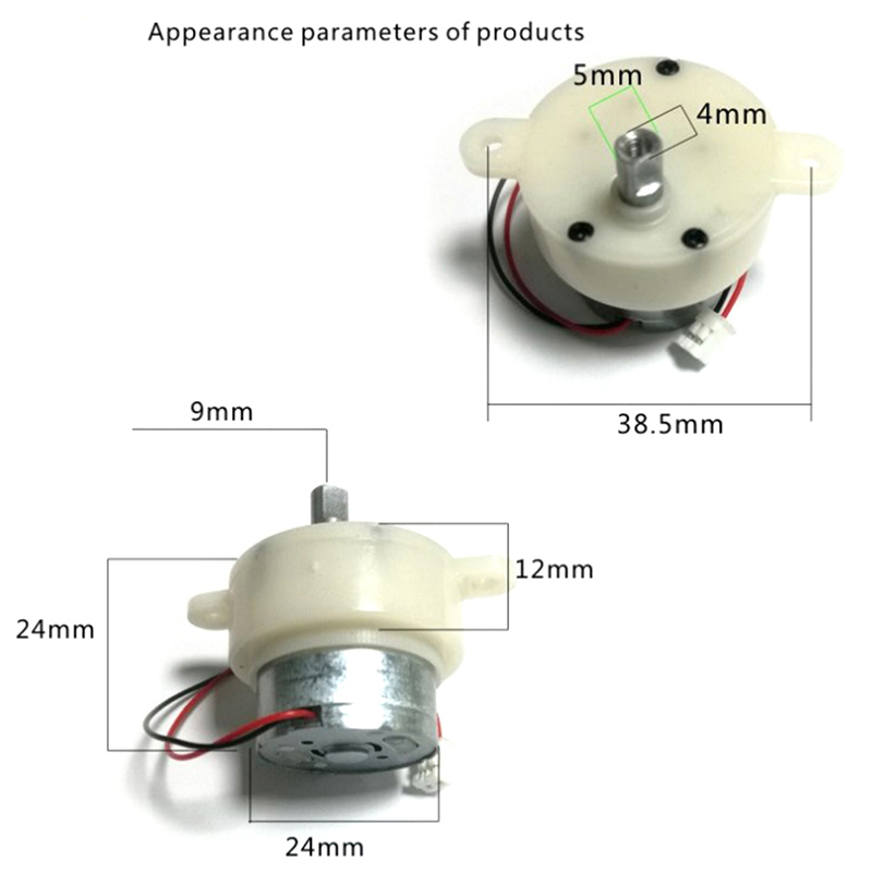 Ruing JS30 Micro Gear Motor DC 6V Plastic Gear Electric Motor 5RPM 100RPM Φ 5mm D Shaft Reversible for Automation Equipment
