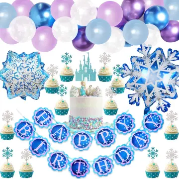 18Pcs 3D Hanging Christmas Snowflake Decorations, Winter Blue Silver Frozen  Theme Paper Snowflakes Ornaments Garland for Ice Princess Birthday New