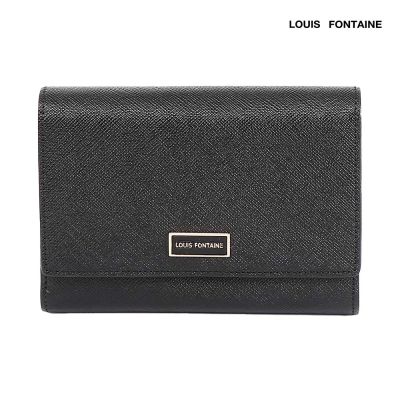 Louis Fontaine กระเป๋าสตางค์ใบกลาง 3 พับ รุ่น KELLY - สีดำ ( LFW0203_BL )