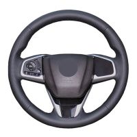 Car Steering Wheel Cover Customized Black Artificial Leather Braid Car Accessories For Honda Civic 10 2016 2017 CRV CR-V 2017 Steering Wheels Accessor