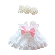 microgood Cotton Doll Clothing Large Bowknot Layered White Lace Splicing