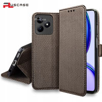 PlusCase สําหรับ Realme C53 กล่องกระเป๋าสตางค์พร้อมผู้ถือบัตร PU Leather Magnetic Clasp Stand Phone Cover