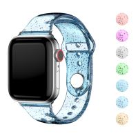 【CC】 Transparent Silicone for Band 40mm 44mm 45mm 41mm 38mm 42 49 Glitter Sport Wrist ultra 8 7 6 3