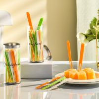 36 Pcs Fruit Fork Cake Dessert Food Fruit Pick Children Snack Mini Party Festival Love Tableware Decoration Plastic Toothpick