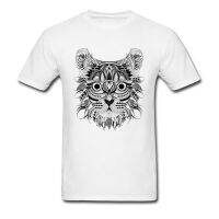 Mystic Cat 2023 Geometric Graphic Top Tee Men White T-shirt Summer Unique Chic Clothing Student Style Hip Hop T Shirts  X388