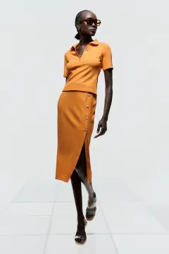 Orange hotsell ribbed skirt