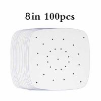 100PCSPack Air Fryer Premium Perforated Pad Parchment Paper Square Non-Stick Steaming Basket Mat Baking Cooking Oil Paper