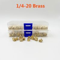 ❏▩☽ 1/4 Heat Set Insert Inch Size Brass Hot Melt Insert Knurled Nut Thread Double Twill Injection Embedment Copper Nut of 3D Printer