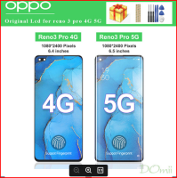 100% ต้นฉบับสำหรับ OPPO Reno3 Pro 4G ชิ้นส่วนจอสัมผัสแอลซีดีของเครื่องแปลงดิจิทัล CPH2037 CPH2035สำหรับ Reno 3 Pro 5G/ค้นหา X2 LCD ของ CPH2009