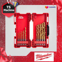 MILWAUKEE 48-89-4759 ดอกสว่าน Titanium 10 ตัว/ชุด ก้นเป็นเหลี่ยม 1/4" Titanium SHOCKWAVE Bit Set