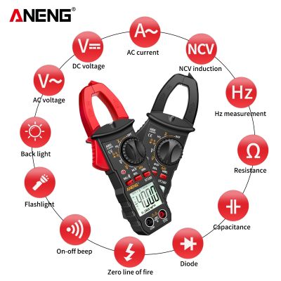 ST180 4000 Counts Digital Clamp Current Multimeter Ammeter Voltage Tester Car Amp Hz Capacitance NCV Ohm