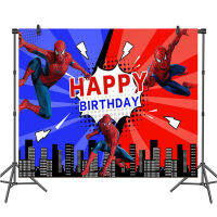 [ในสต็อก] Spidermans 125*80ซม. 3D การ์ตูนพื้นหลังผ้า Tapestries &amp; Hangings เด็กวันเกิดเด็กร้อยวันธีมถ่ายภาพพื้นหลังผ้า Props