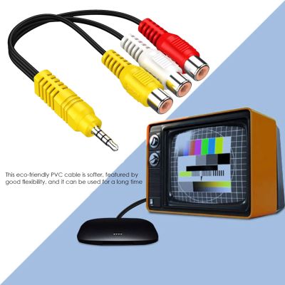 【cw】 To 3 Cable Video Component TV 3.5mm And Female Set ！